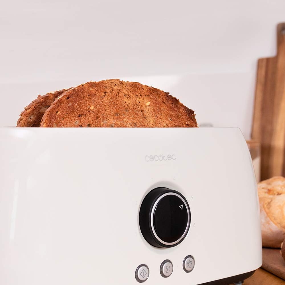 Cecotec ClassicToast 15000 Beige ExtraDouble cyfrowy toster z 2 bardzo szerokimi, długimi otworami