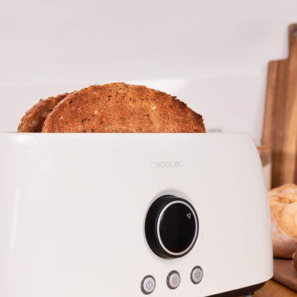 Cecotec ClassicToast 15000 Beige ExtraDouble cyfrowy toster z 2 bardzo szerokimi, długimi otworami