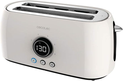 Cecotec ClassicToast 15000 Beige ExtraDouble cyfrowy toster z 2 bardzo szerokimi, długimi otworami