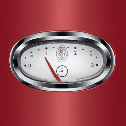 Russell Hobbs toster, szybkie opiekanie, funkcja rozmrażania, szerokie otwory, funkcja podnoszenia tostów, ruszt, moc 1300W, stal nierdzewna/czerwony, Retro Ribbon Red 21680-56 [Klasa energetyczna A+]