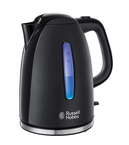 Russell Hobbs toster, regulacja pieczenia, szerokie otwory, funkcja rozmrażania, funkcja podnoszenia tostów, tacka na okruchy i ruszt na bułki, szczypce w zestawie, czarny, moc 850W, Textures 22601-56